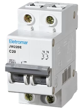 JW220E - DISYUNTOR IEC, 2 POLOS, 20A, CURVA C, 3KA - (E89132) - UNIDAD