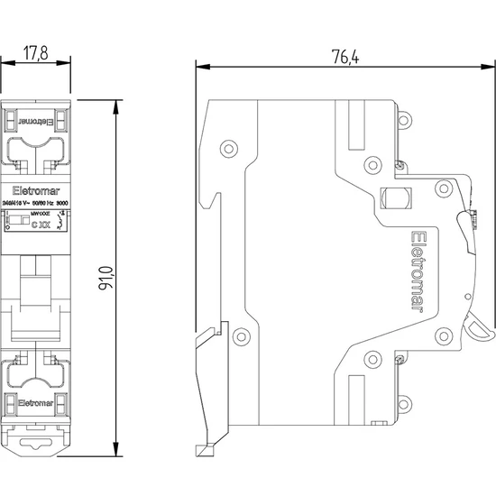 MW120E - DISYUNTOR IEC, 1 POLO, 20A, CURVA C, 3KA - (E89506) - UNIDAD - LÍNEA INVIOLE - Imagen 2